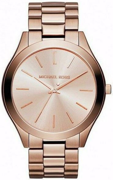 Michael Kors Slim Runway Ρολόι Μπαταρίας με Ροζ Χρυσό Μεταλλικό Μπρασελέ MK3205