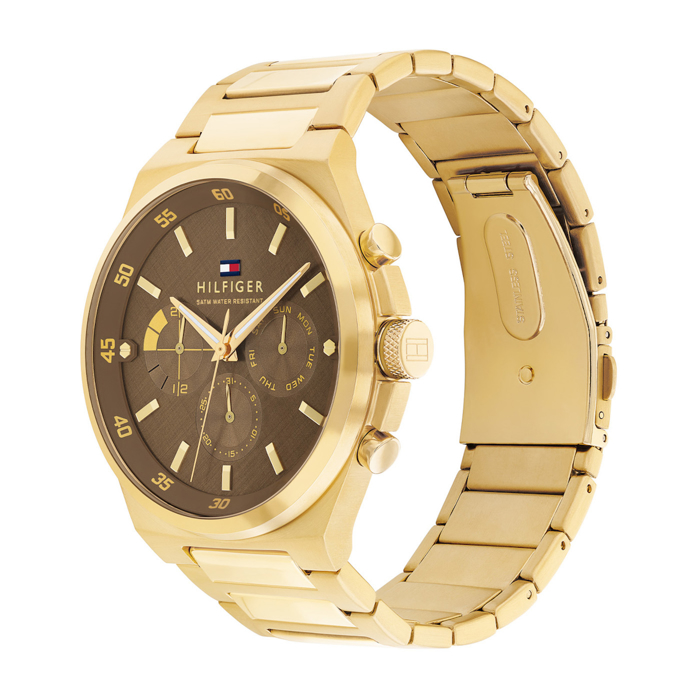 Tommy Hilfiger Horloge Roloi Batarias me Xruso Metalliko Brasele 1792090