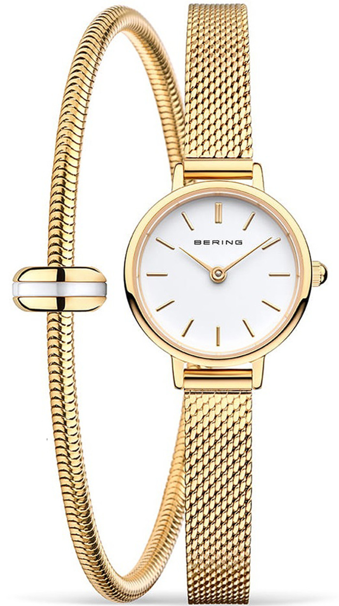 Bering Roloi Batarias me Xruso Metalliko Brasele 11022-334-Lovely-1