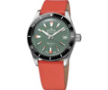 Edox Skydiver Roloi Aftomato me Prasino kai Portokali Dermatino Louraki 80131-3NC-VI