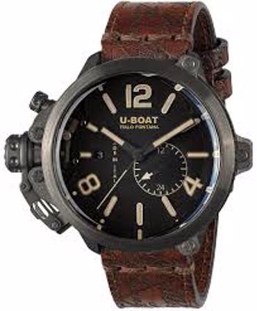 U-Boat Capsule Titanium BK BE Ρολόι Αυτόματο με Καφέ Δερμάτινο Λουράκι 8805