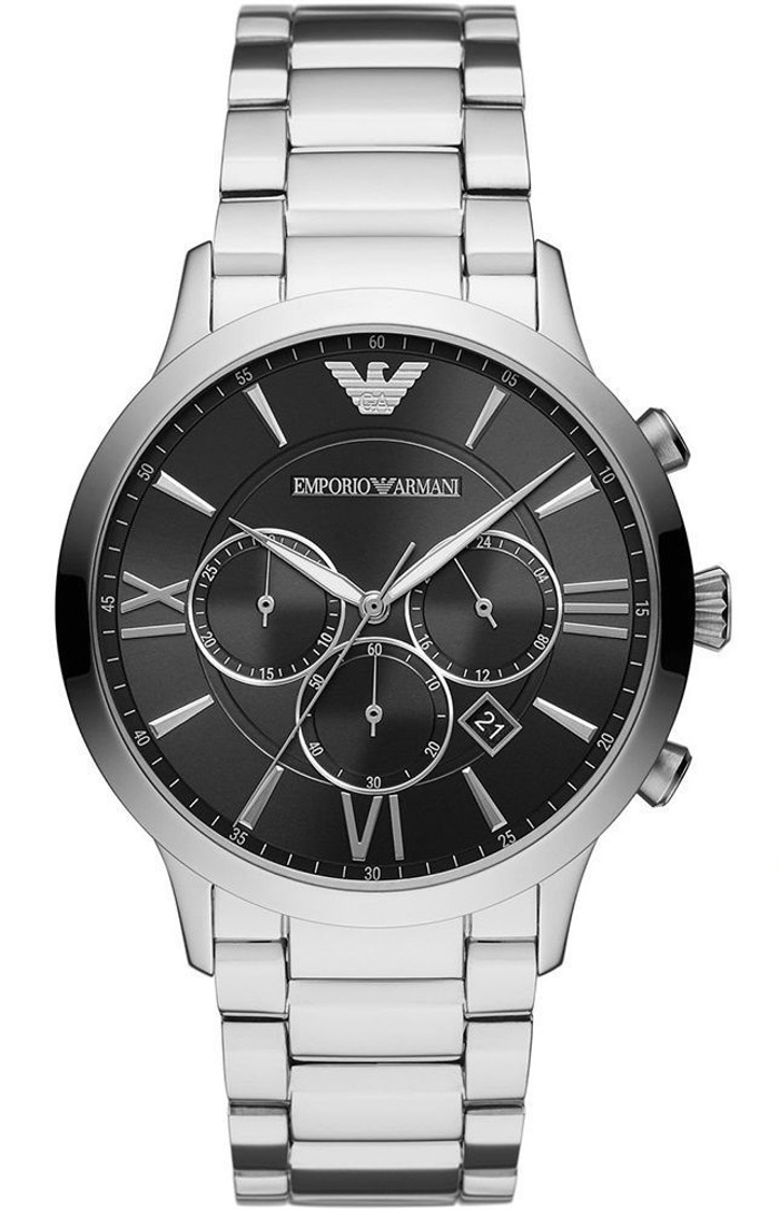 Emporio Armani Giovanni Roloi Xronogafos Batarias me Asimi Metalliko Brasele AR11208