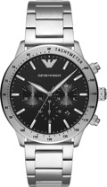 Emporio Armani Mario Roloi Xronogafos Batarias me Asimi Metalliko Brasele AR11241