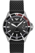 Emporio Armani Diver Roloi Batarias me Mavro Kaoutsouk Louraki AR11341