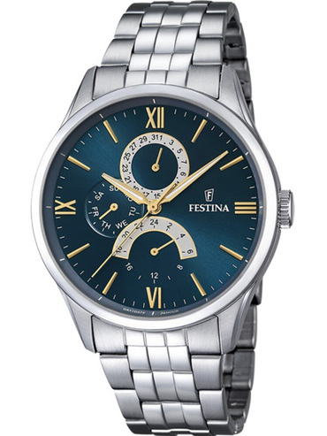 Festina Retro Ρολόι Μπαταρίας με Ασημί Μεταλλικό Μπρασελέ F16822/A