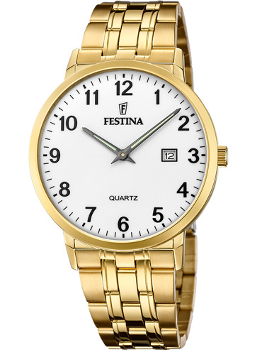 Festina Classic Ρολόι Μπαταρίας με Χρυσό Μεταλλικό Μπρασελέ F20513/1