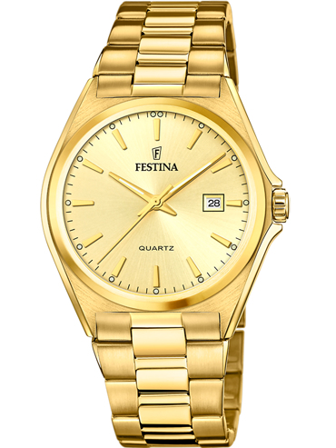 Festina Ρολόι Μπαταρίας με Χρυσό Μεταλλικό Μπρασελέ F20555/3