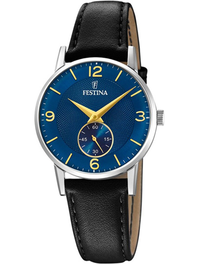 Festina Retro Ρολόι Μπαταρίας με Μαύρο Δερμάτινο Λουράκι F20570/3