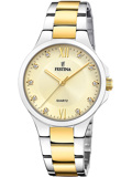 Festina Mademoiselle Roloi Batarias me Xruso / Asimi Metalliko Brasele F20618/1