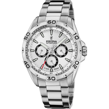 Festina Multifunction Ρολόι Μπαταρίας με Ασημί Μεταλλικό Μπρασελέ F20623/1