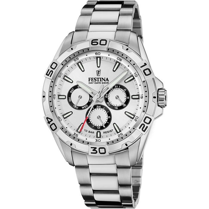 Festina Multifunction Roloi Batarias me Asimi Metalliko Brasele F20623/1