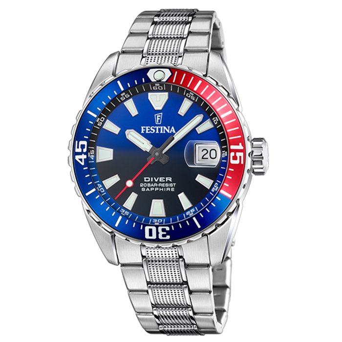 Festina Roloi Batarias me Asimi Metalliko Brasele F20669/4