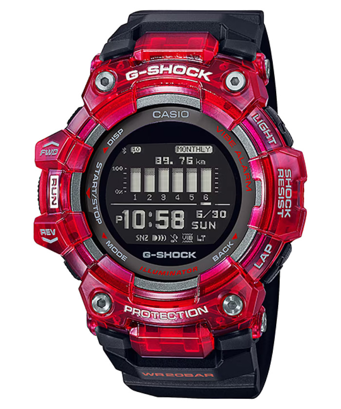 Casio G-Shock Smartwatch Roloi Batarias me Kokkino Kaoutsouk Louraki GBD-100SM-4A1