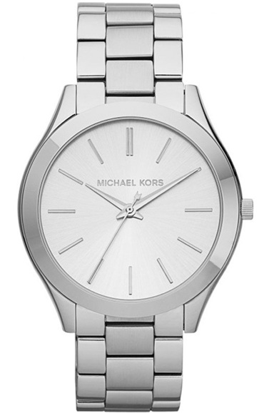 Michael Kors Slim Runway Ρολόι Μπαταρίας με Ασημί Μεταλλικό Μπρασελέ MK3178