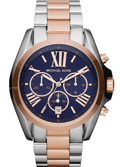 Michael Kors Bradshaw Roloi Xronogafos Batarias me Roz Xruso / Asimi Metalliko Brasele MK5606