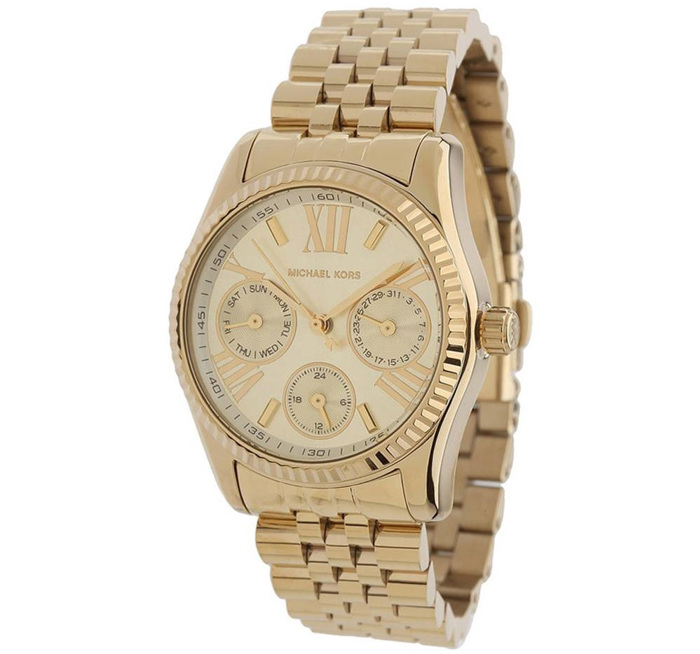 Michael Kors Mini Lexington Roloi Batarias me Xruso Metalliko Brasele MK5808