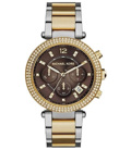 Michael Kors Parker Roloi Xronogafos Batarias me Xruso / Asimi Metalliko Brasele MK6118