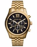 Michael Kors Lexington Roloi Xronogafos Batarias me Xruso Metalliko Brasele MK8286