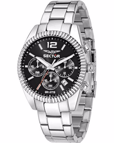 Sector series 240 Ρολόι Χρονογράφος Μπαταρίας με Ασημί Μεταλλικό Μπρασελέ R3273676003