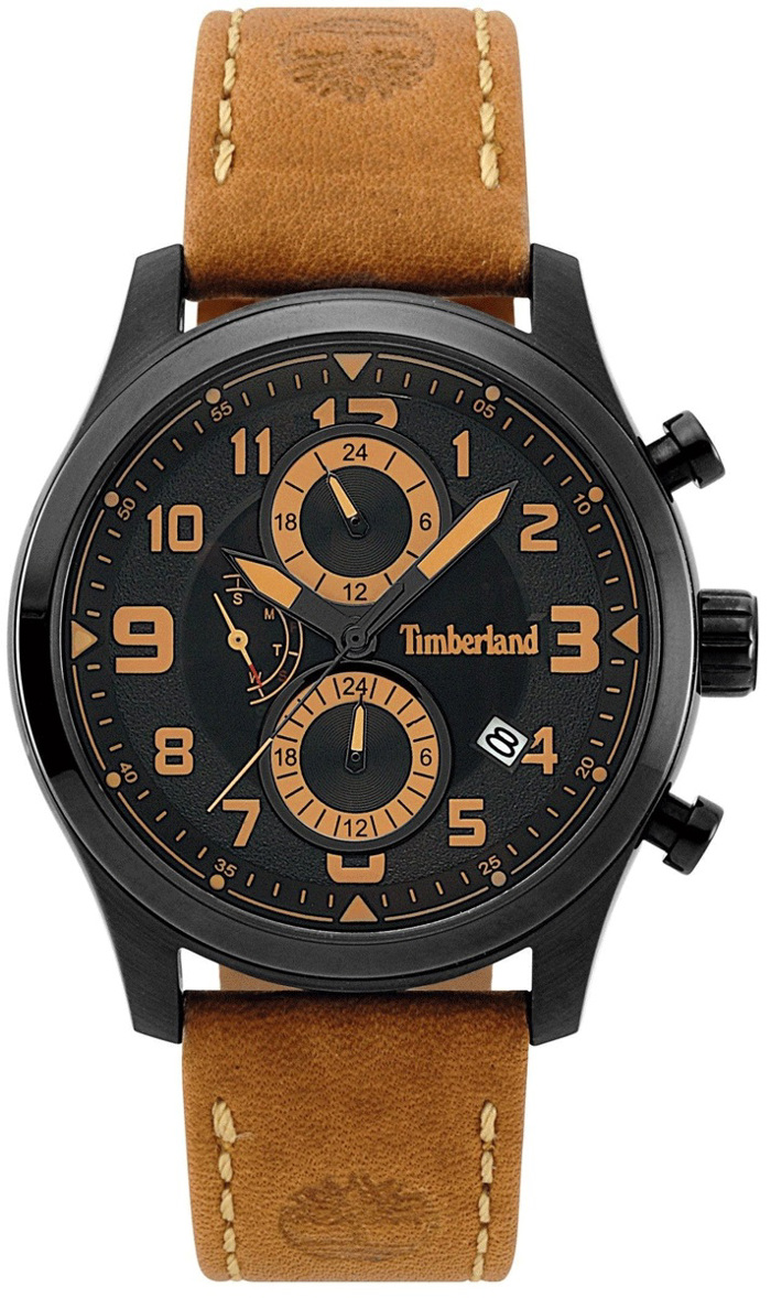 Timberland Groveton Roloi Batarias me Kafe Dermatino Louraki TBL.15357JSB/02