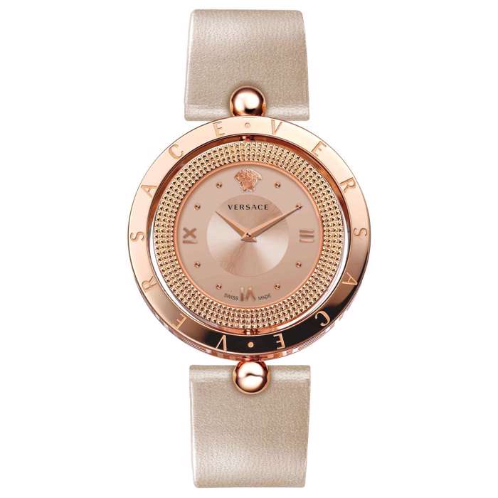 Versace Eon Roloi Batarias me Bez Dermatino Louraki VE7901323