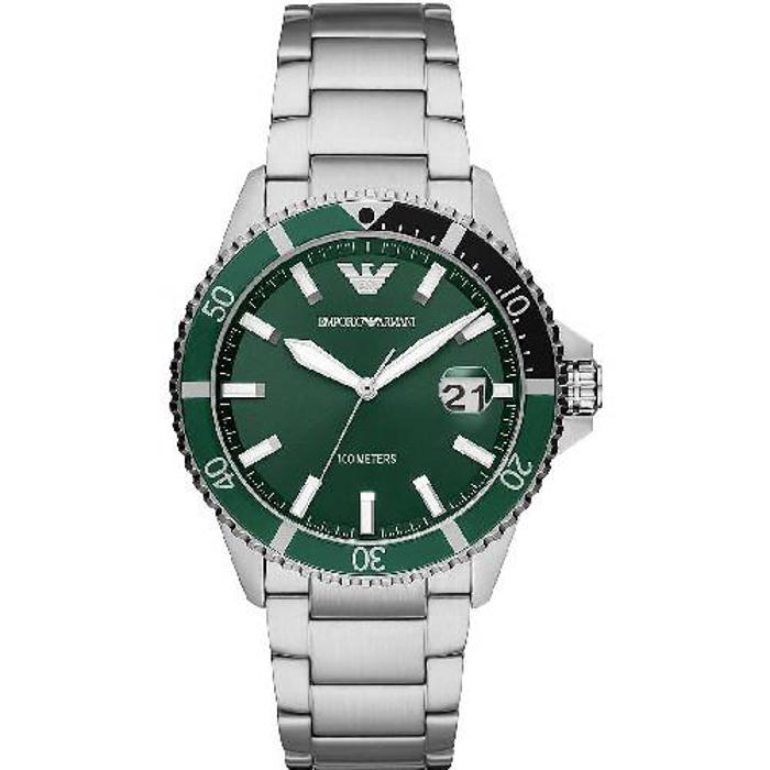 Emporio Armani Diver Roloi Batarias me Asimi Metalliko Brasele AR11338