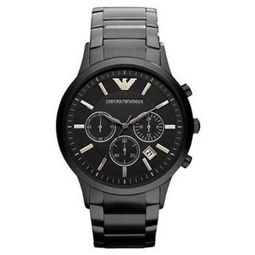 Emporio Armani Renato Ρολόι Χρονογράφος Μπαταρίας με Μαύρο Μεταλλικό Μπρασελέ AR2453