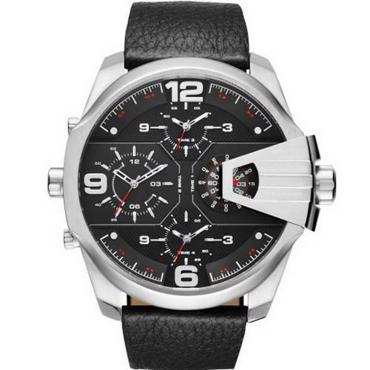 Diesel Uber Chief Ρολόι Χρονογράφος Μπαταρίας με Μαύρο Δερμάτινο Λουράκι DZ7376