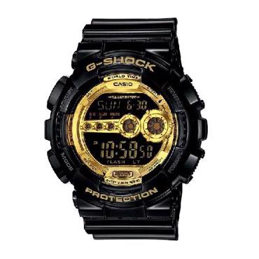Casio G-Shock Ψηφιακό Ρολόι Χρονογράφος Μπαταρίας με Μαύρο Καουτσούκ Λουράκι GD-100GB-1DR