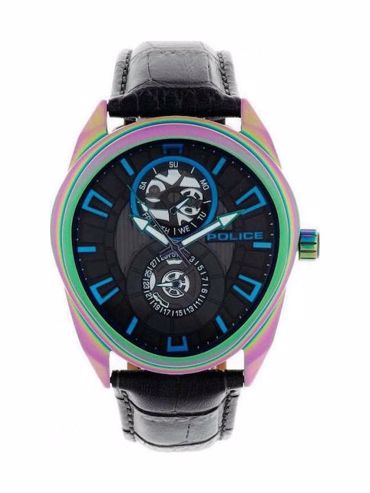 Police Modesto Ρολόι Μπαταρίας με Μαύρο Δερμάτινο Λουράκι PL.15443JSRW/02