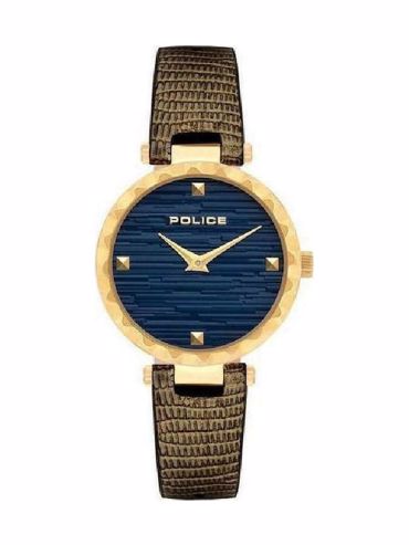 Police Qurem Ρολόι Μπαταρίας με Καφέ Δερμάτινο Λουράκι PL.15570LSG/03