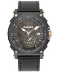 Police Compass Roloi Batarias me Mavro Dermatino Louraki PL.15728JSB/02