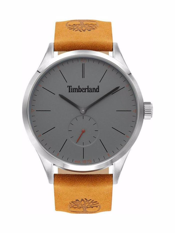 Timberland Lamprey Roloi Batarias me Kafe Dermatino Louraki TBL.16012JYS/13