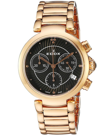 Edox LaPassion Ρολόι Χρονογράφος Μπαταρίας με Ροζ Χρυσό Μεταλλικό Μπρασελέ 10220-37RM-NIR Edox LaPassion Ρολόι Χρονογράφος Μπαταρίας με Ροζ Χρυσό Μεταλλικό Μπρασελέ 10220-37RM-NIR
