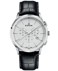 Edox Les Vauberts Roloi Xronogafos Batarias me Mavro Dermatino Louraki 10236-3C-AIN