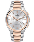 Edox Les Bemonts Roloi Xronogafos Batarias me Roz Xruso / Asimi Metalliko Brasele 10239-357R-AIR