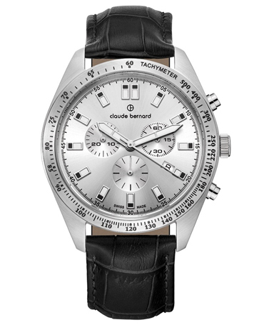 Claude Bernard Classic ST50 Ρολόι Χρονογράφος Μπαταρίας με Μαύρο Δερμάτινο Λουράκι 10247-3C-AIN