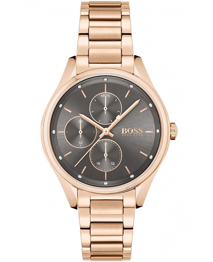 Hugo Boss Roloi Batarias me Roz Xruso Metalliko Brasele 1502603