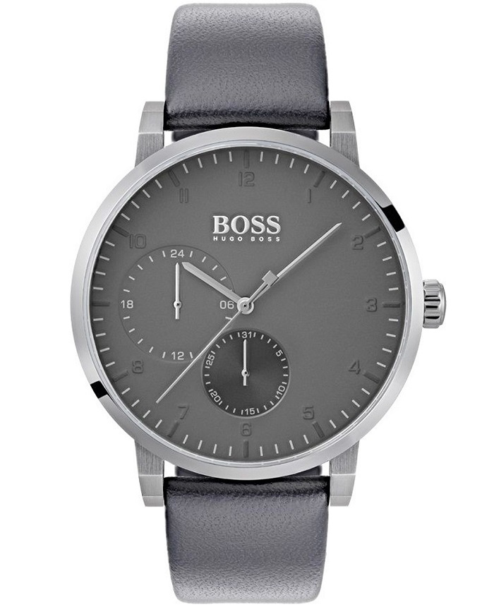 Hugo Boss Roloi Batarias me Ggri Dermatino Louraki 1513595