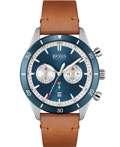 Hugo Boss Roloi Xronogafos Batarias me Kafe Dermatino Louraki 1513860