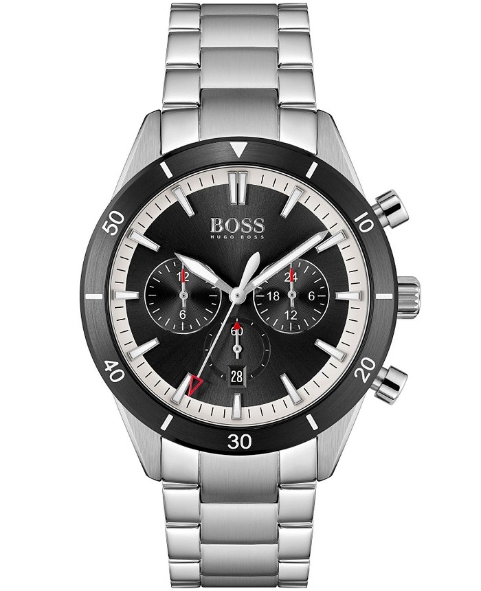 Hugo Boss Roloi Xronogafos Batarias me Asimi Metalliko Brasele 1513862