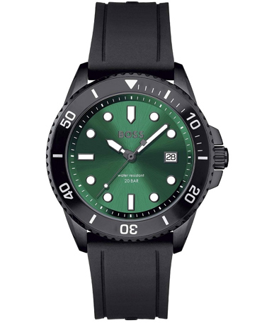 Hugo Boss Ρολόι Μπαταρίας με Μαύρο Καουτσούκ Λουράκι 1513915