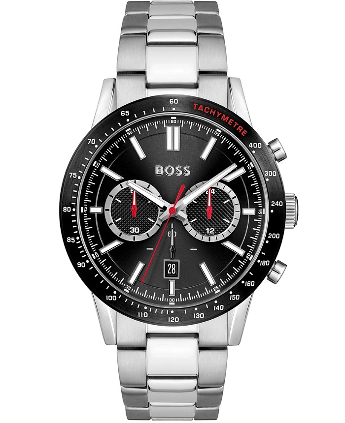 Hugo Boss Roloi Xronogafos Batarias me Asimi Metalliko Brasele 1513922