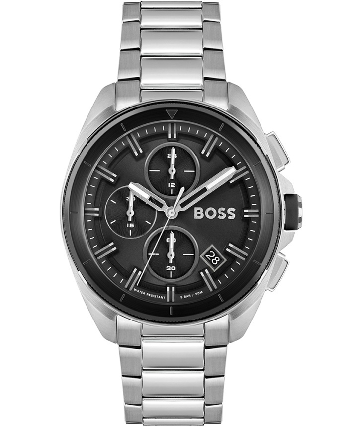 Hugo Boss Roloi Xronogafos Batarias me Asimi Metalliko Brasele 1513949