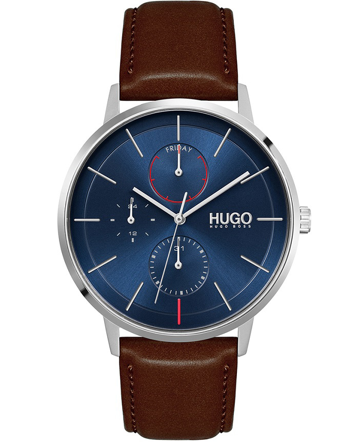 Hugo Boss Roloi Batarias me Kafe Dermatino Louraki 1530201