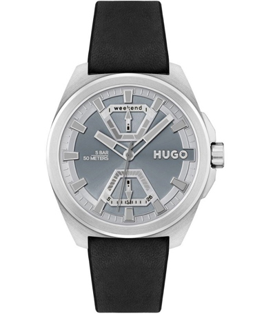 Hugo Boss Ρολόι Μπαταρίας με Μαύρο Δερμάτινο Λουράκι 1530240