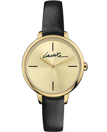 Lacoste Cannes Ρολόι Μπαταρίας με Μαύρο Δερμάτινο Λουράκι 2001124