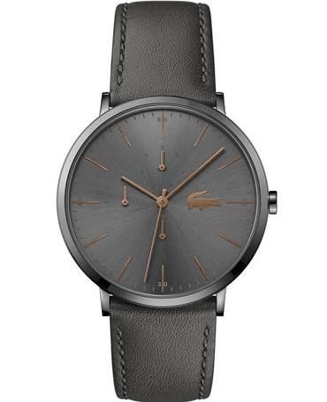 Lacoste Moon Ρολόι Μπαταρίας με Γκρι Δερμάτινο Λουράκι 2011059