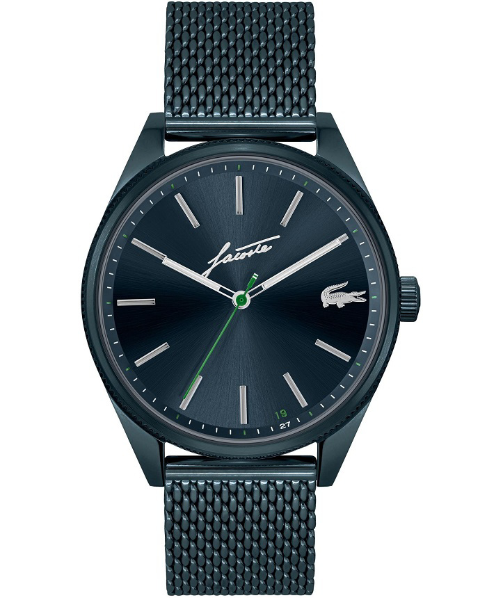 Lacoste Heritage Roloi Batarias me Ble Metalliko Brasele 2011145