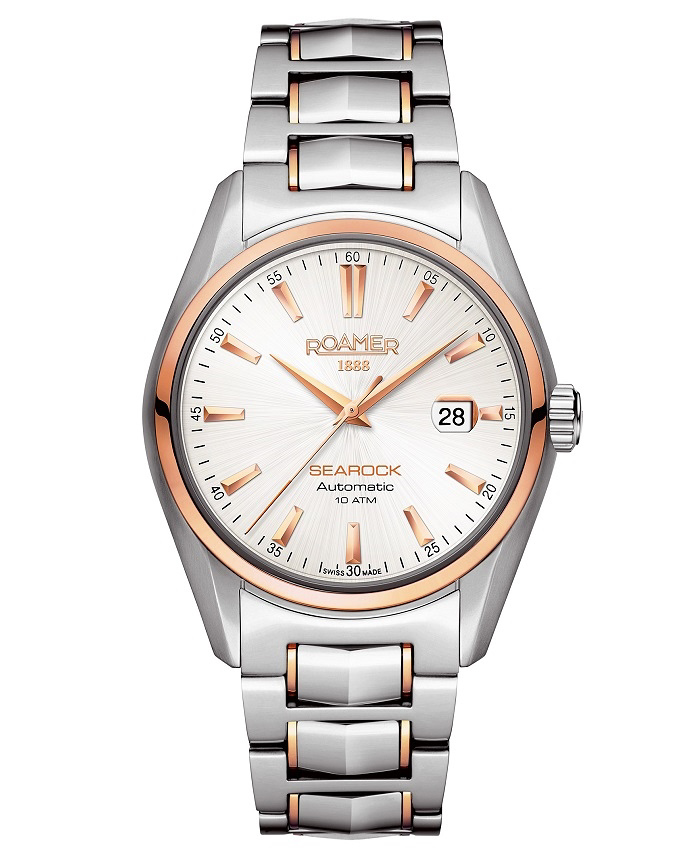 Roamer Searock Roloi Aftomato me Asimi Metalliko Brasele 210633-49-25-20